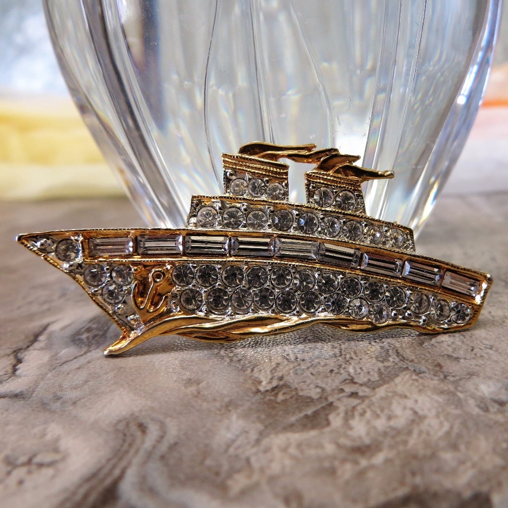 Bling Cruise Ship Statement Brooch Pin
